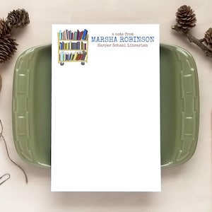Personalized Notepad - Book Rack Notepad - Gifts for Teachers or Librarians