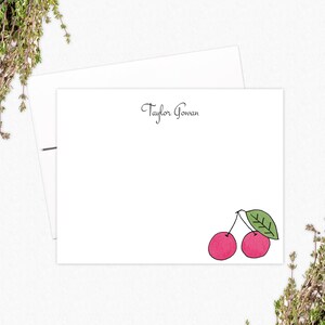 Printable Personalized Note Cards - Cherry Note Cards - Cherry Gifts - Print at Home PDF