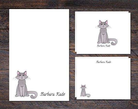 Personalized Cat Stationery Set | VLHamlinDesign