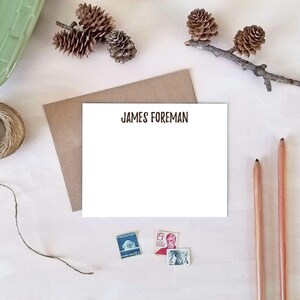Personalized Note Cards for Men: Folded Stationery Set - Etsy
