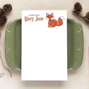 Fox Notepad - Woodland Animal Gift - Personalized Notepad