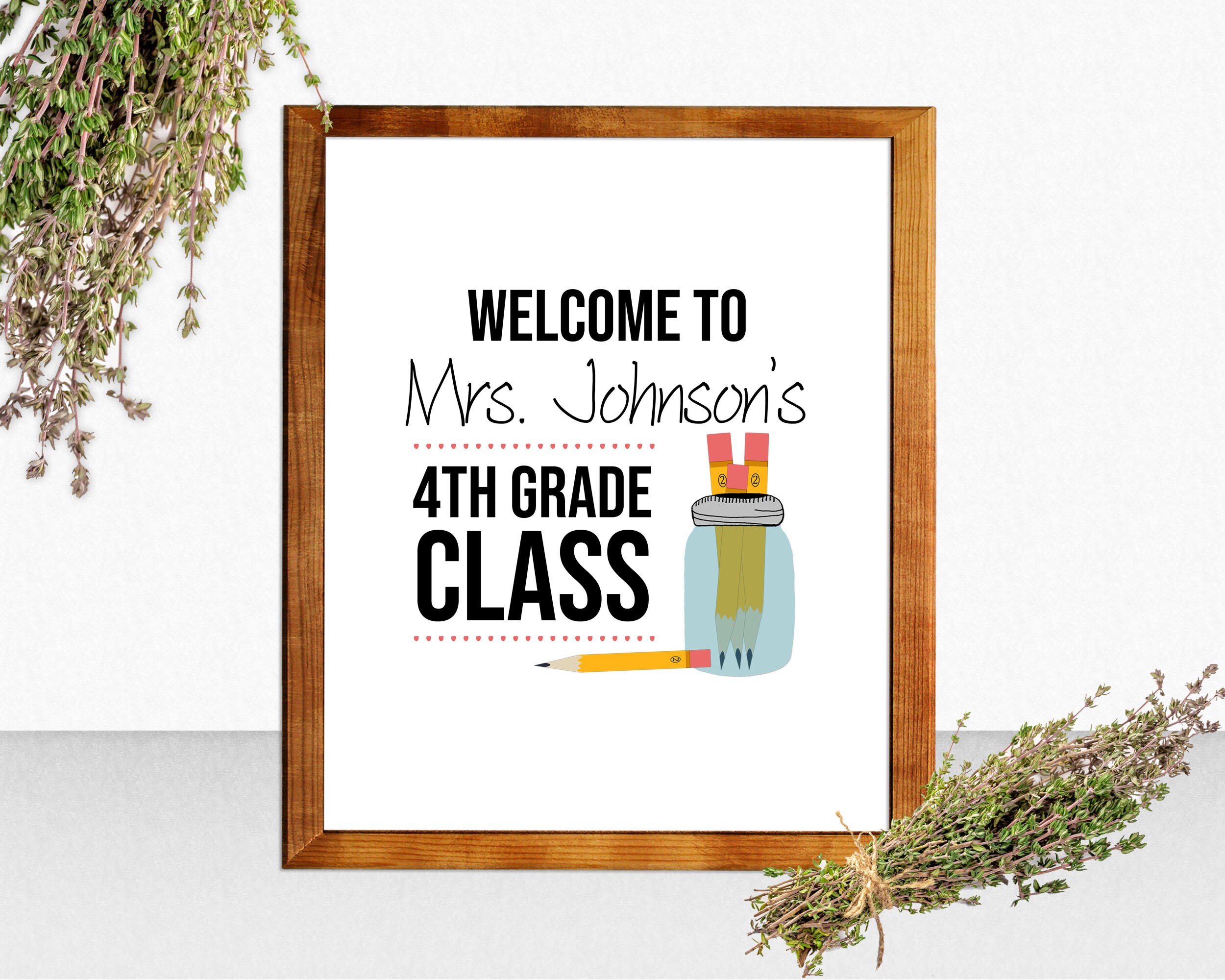 Teacher Door Sign PRINTABLE Personalized Classroom Decor Etsy