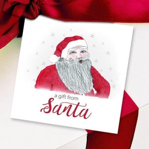 Santa Gift Tags - Printable Christmas Santa Tags - Personalized Santa Themed Gift Tags - Editable Gift Tags