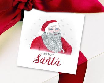 Santa Gift Tags: Personalized Christmas Enclosure Cards