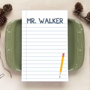 Personalized Notepad - Teacher Gift - Notebook Paper Notepad - Stationery Gifts for Teachers