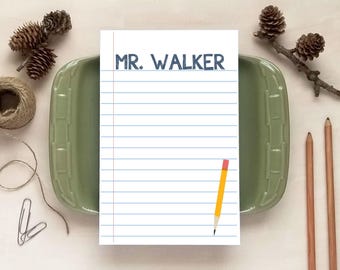 Teacher Gift - Notebook Paper Notepad - Personalized Notepads - Stationery Gifts for Teachers