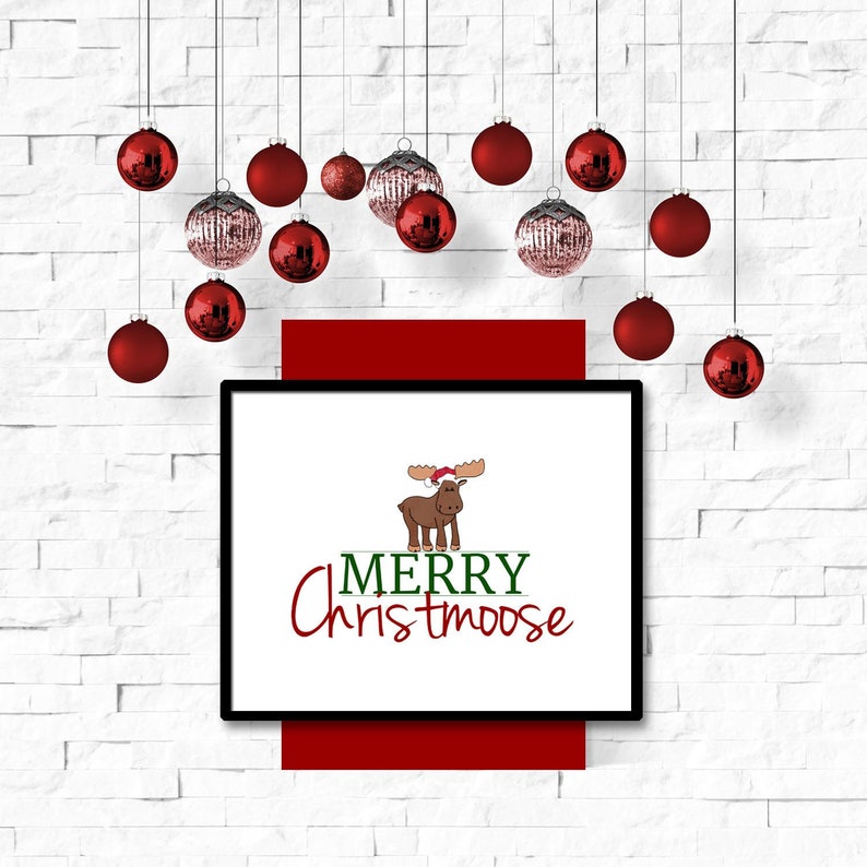 Merry Christmoose Christmas Wall Art Decor Merry Christmoose Christmas Wall Art Decor
