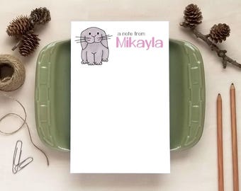 Bunny Notepad - Cute Animal Gift for Kids - Personalized Notepad