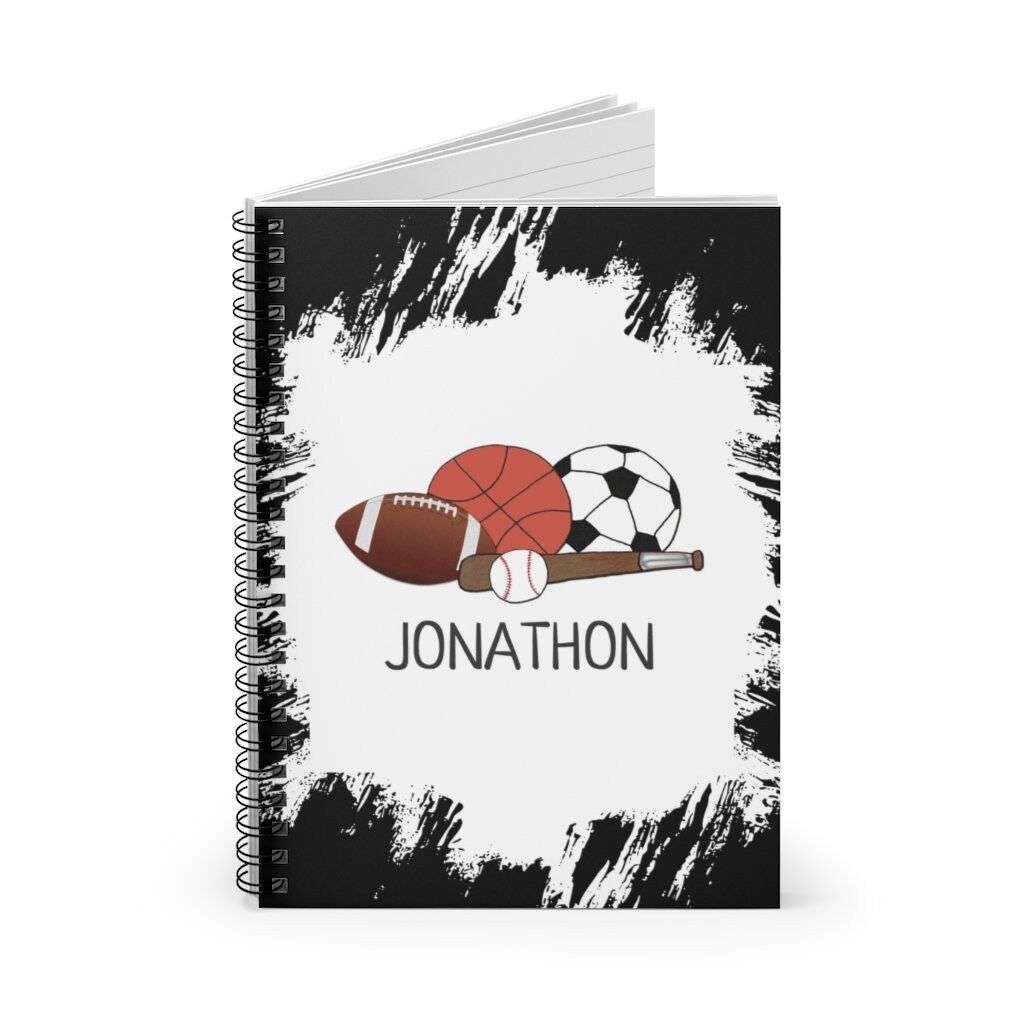 Sports Notebook Personalized Gift for Kids Etsy
