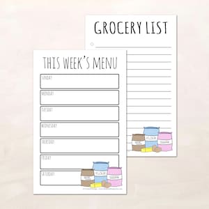 Essentials Grocery List and Meal Planner Notepad Set - Etsy