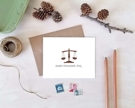 Justice Note Cards for Lawyers Personalized Law Stationery - Etsy