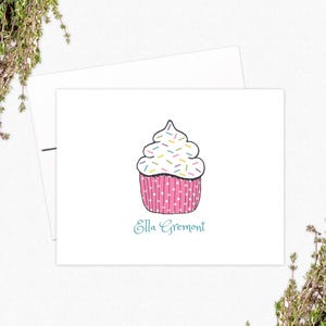 Printable Personalized Note Cards - Cupcake Note Cards - Cupcake Gifts - Print at Home PDF