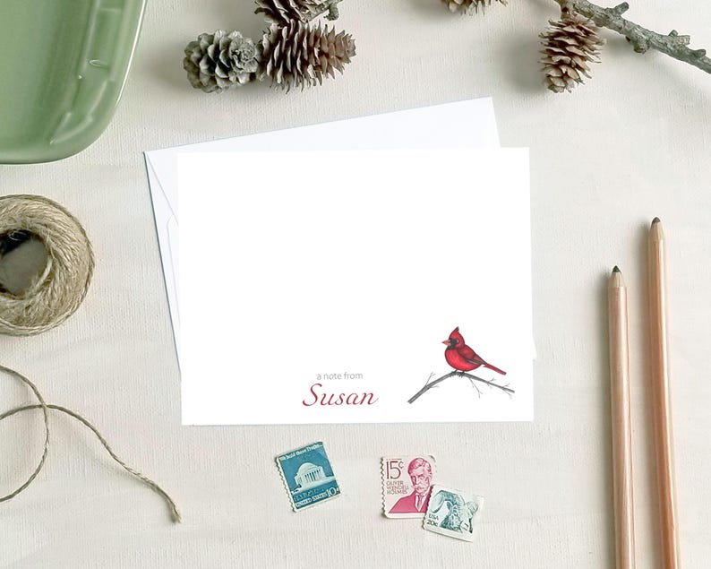 Cardinal Note Paper Personalized Cardinal Note Cards - Stationery Gifts for Mother's Day ...