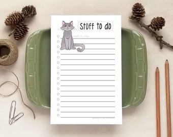 Cat To Do List Notepad - Daily Planner Checklist