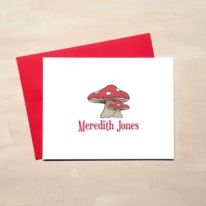 Printable Personalized Note Cards - Mushroom Folded Note Cards - Mushroom Gifts - Print at Home PDF