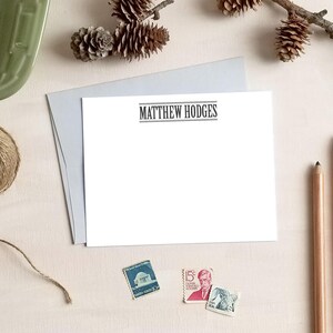 Printable Personalized Note Cards for Men - Flat Note Card Set - Stationery Gifts for Him - Print at Home PDF