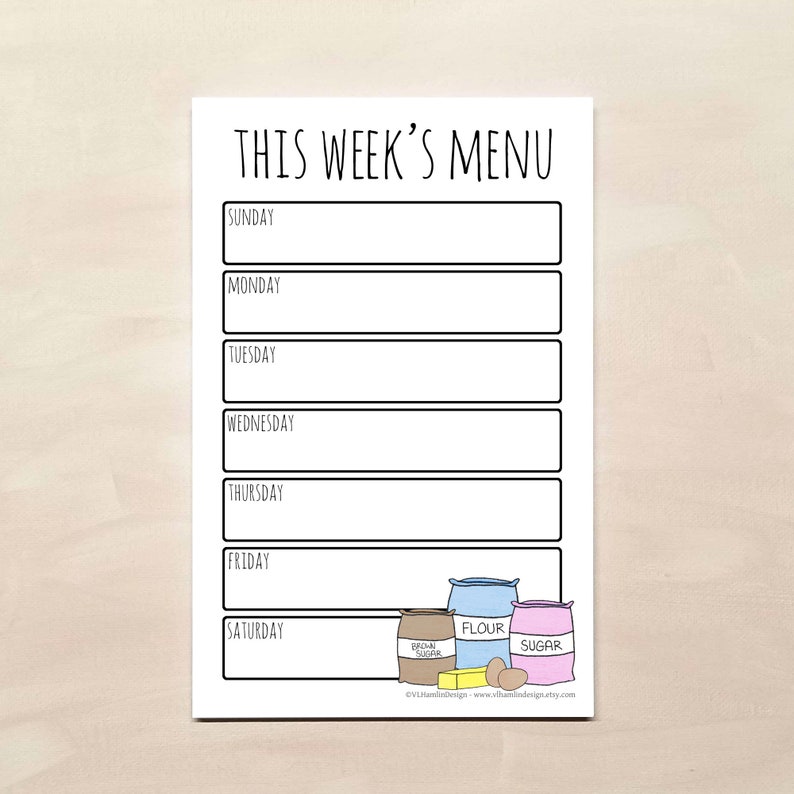 Magnetic Weekly Meal Planner Notepad - Essentials Magnetic Weekly Meal Planner Notepad - Essentials