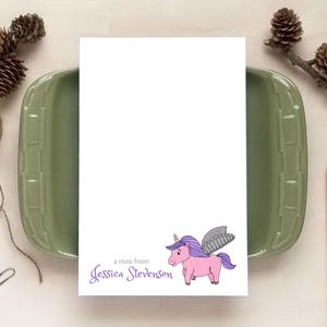 Unicorn Notepad for Girls - Personalized Notepads - Stationery Gifts for Kids