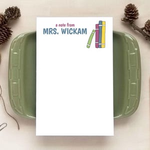 Stack of Books Notepad - Stationery Gift for Teachers - Personalized Notepad - Teacher Gift