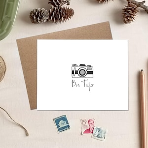 Camera Note Cards - Personalized Stationery - Gift for Photographer