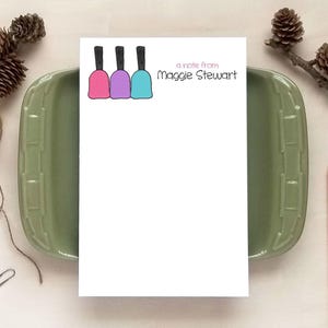 Nail Polish Notepad - Stationery Gift for Nail Technician or Beautician - Personalized Notepad