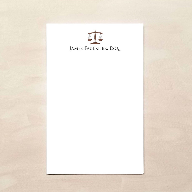 Justice Notepad for Lawyers Personalized Notepads Law Stationery Gifts image 2