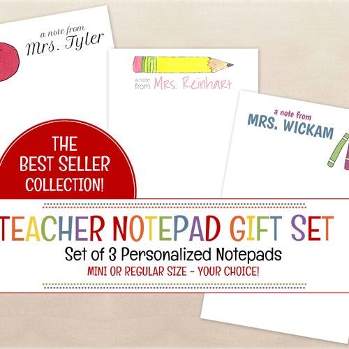 Teacher Notepad Gift Set Personalized Stationery Gifts for Etsy