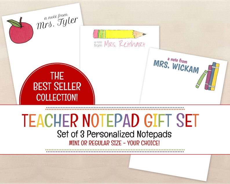 Teacher Notepad Gift Set Personalized Stationery Gifts for Etsy