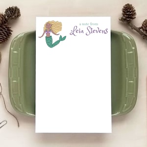 Custom Mermaid Notepad - Mermaid Gift - Personalized Mermaid Stationery - Choose Your Own Hair/Skin Color!