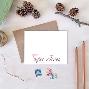 Printable Personalized Note Cards for Her - Flat Note Card Set - Stationery Gifts for Women - Custom Stationary for Girls