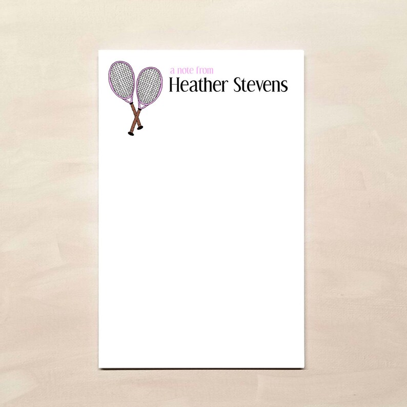 Tennis Notepad for Her Personalized Notepad Tennis Etsy ??????