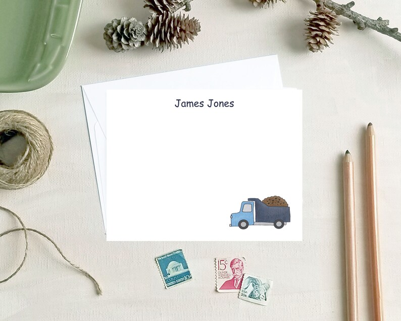 Dump Truck Note Cards Personalized Note Card Set for Him Etsy