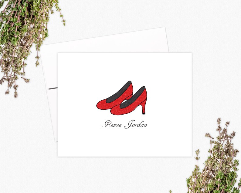 Personalized Stationery Gifts for Shoe Lovers High Heels Folded Note Cards