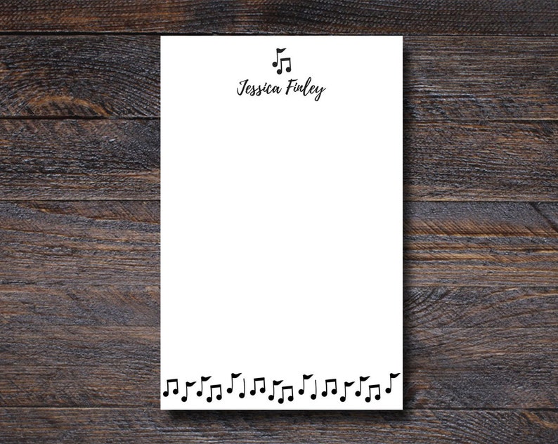 Personalized Notepad Custom Stationery Gifts for Musicians or Teachers Music Notes 50 Pages Writing Pad 5.5 x 8.5