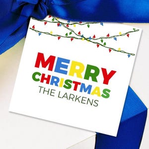 Editable Gift Tags Printable Merry Christmas Lights Enclosure Cards Personalized MINI Cards Christmas Favor Tags PDF Instant Download