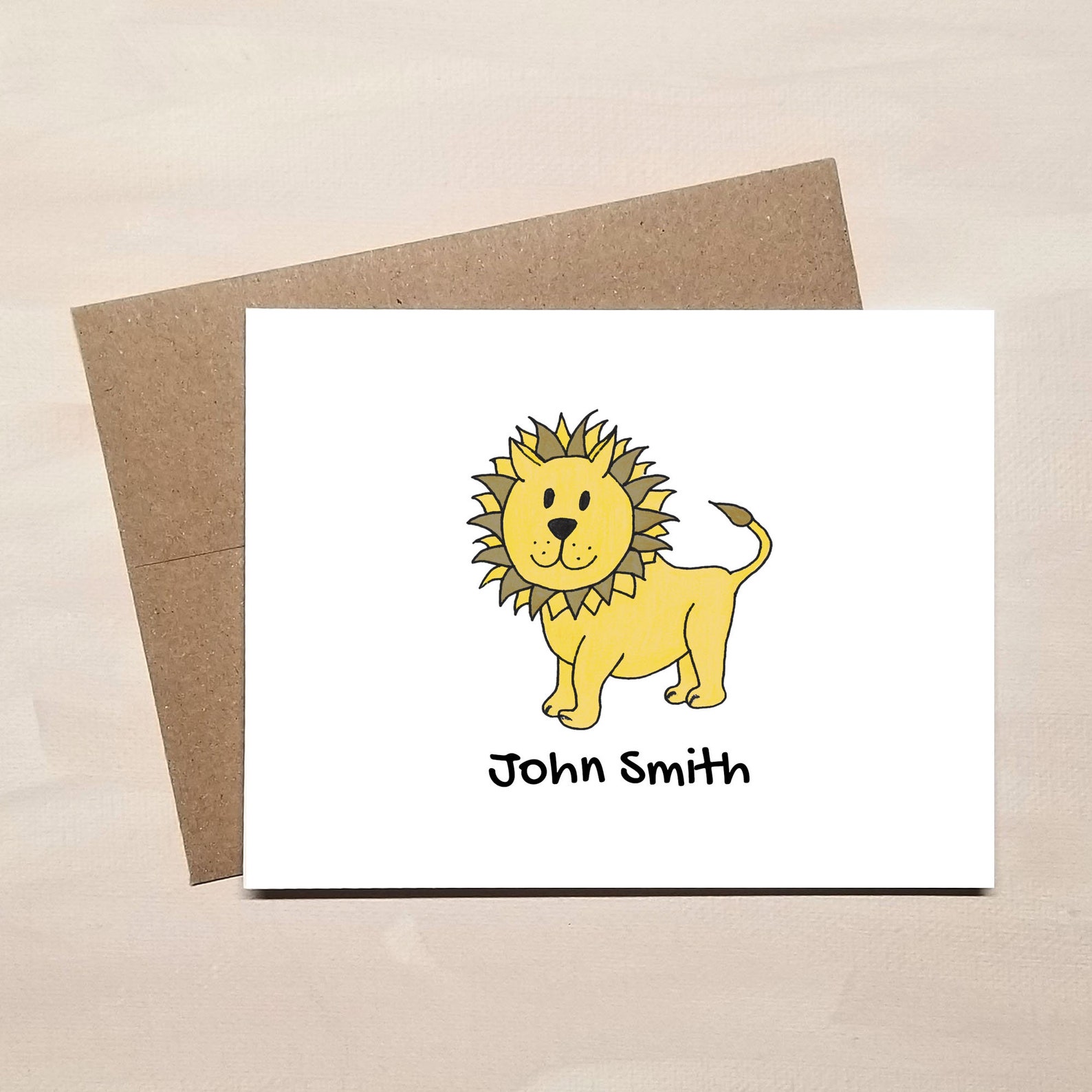 Personalized Stationery Lion Stationery Set for Kids Lion Etsy