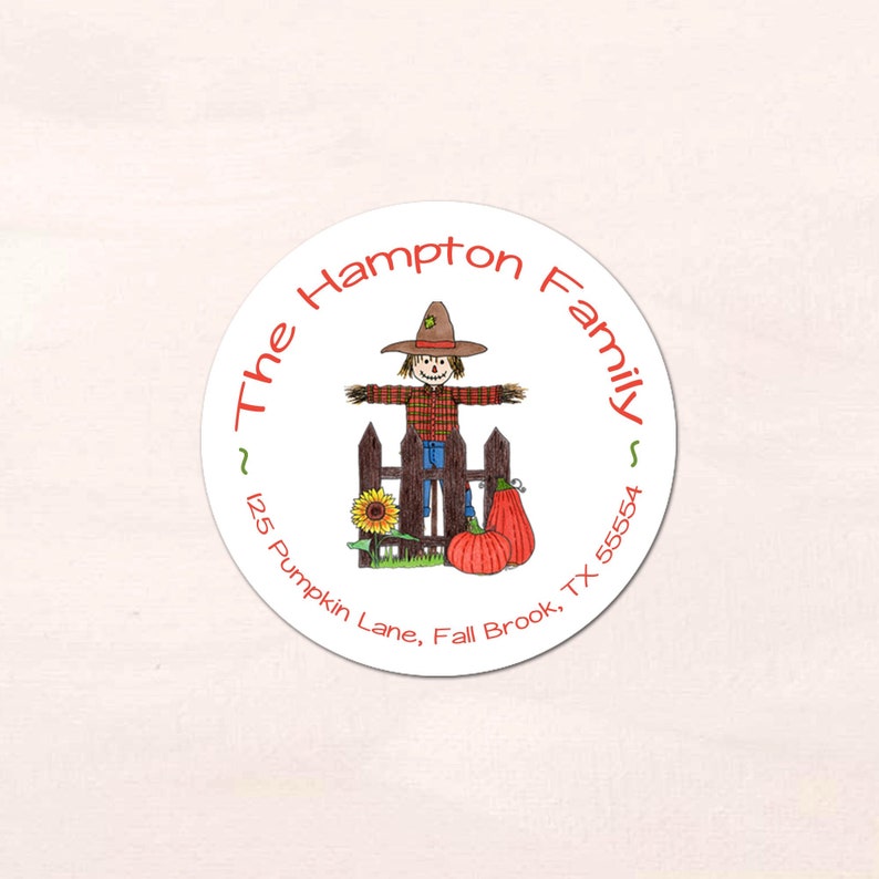 Personalized Fall Scarecrow Address Labels 40 Personalized Fall Scarecrow Address Labels