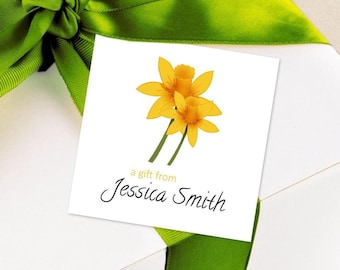 Daffodil Gift Tags: Floral Enclosure Cards