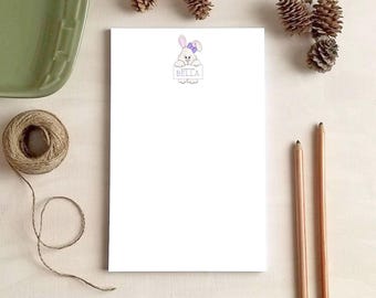 Cute Easter Gift for Kids - Personalized Bunny Notepad