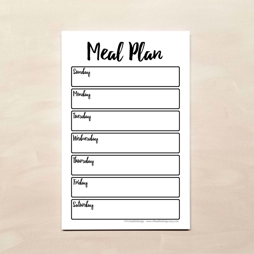 Weekly Meal Planner Notepad Etsy