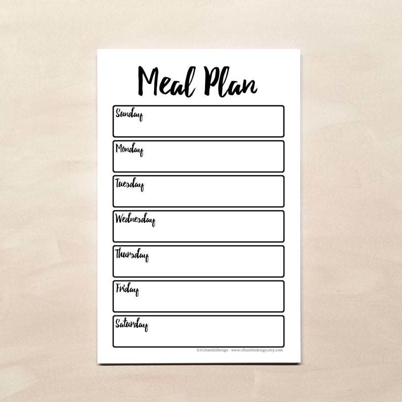 Magnetic Weekly Meal Planner Notepad from VLHamlinDesign