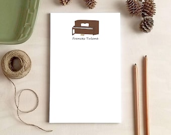 Piano Teacher Gift - Upright Piano Notepad - Stationery Gift for Pianist or Music Teacher - Personalized Notepad
