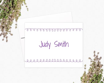 Personalized Cards - Swirls & Doodles Note Cards for Teens - Stationery for Her