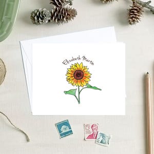 Personalized Note Cards - Sunflower Stationery Gifts for Mother's Day ...