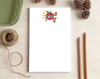 Teacher Notepad - Apple Pencil Ruler Notepad - Personalized Notepads - Stationery Gifts for Teachers