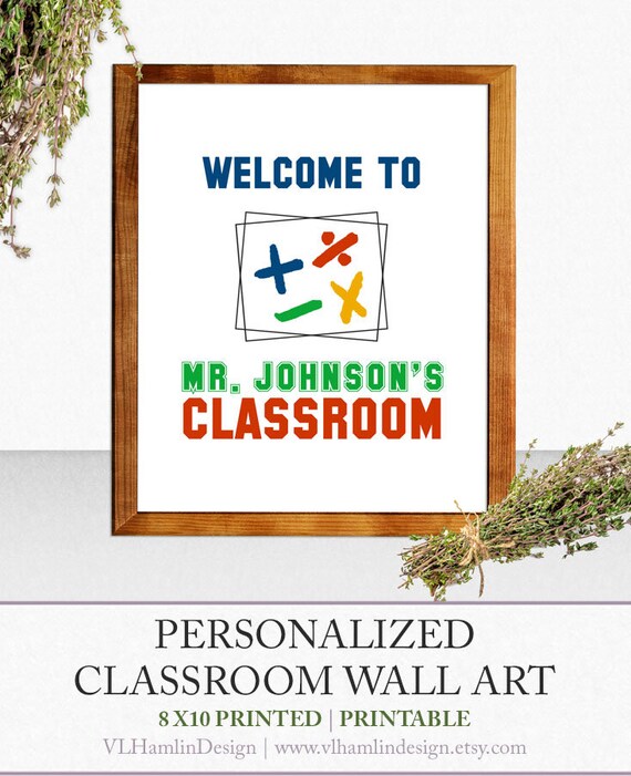 Personalized Math Wall Art For Mathematics Teachers Etsy