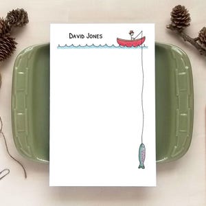 Printable Fishing Notepad - Personalized Notepad - Gifts for Fisherman - Fishing Gift for Men - PDF Download - Print at Home