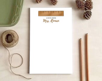Ruler Notepad - Teacher Appreciation Gift - Personalized Notepad