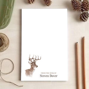 Personalized Notepad - Buck Deer Notepad - Hunting Stationery - Gifts for Hunters and Outdoorsman image 1