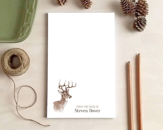 Personalized Notepad - Buck Deer Notepad - Hunting Stationery - Gifts for Hunters and Outdoorsman
